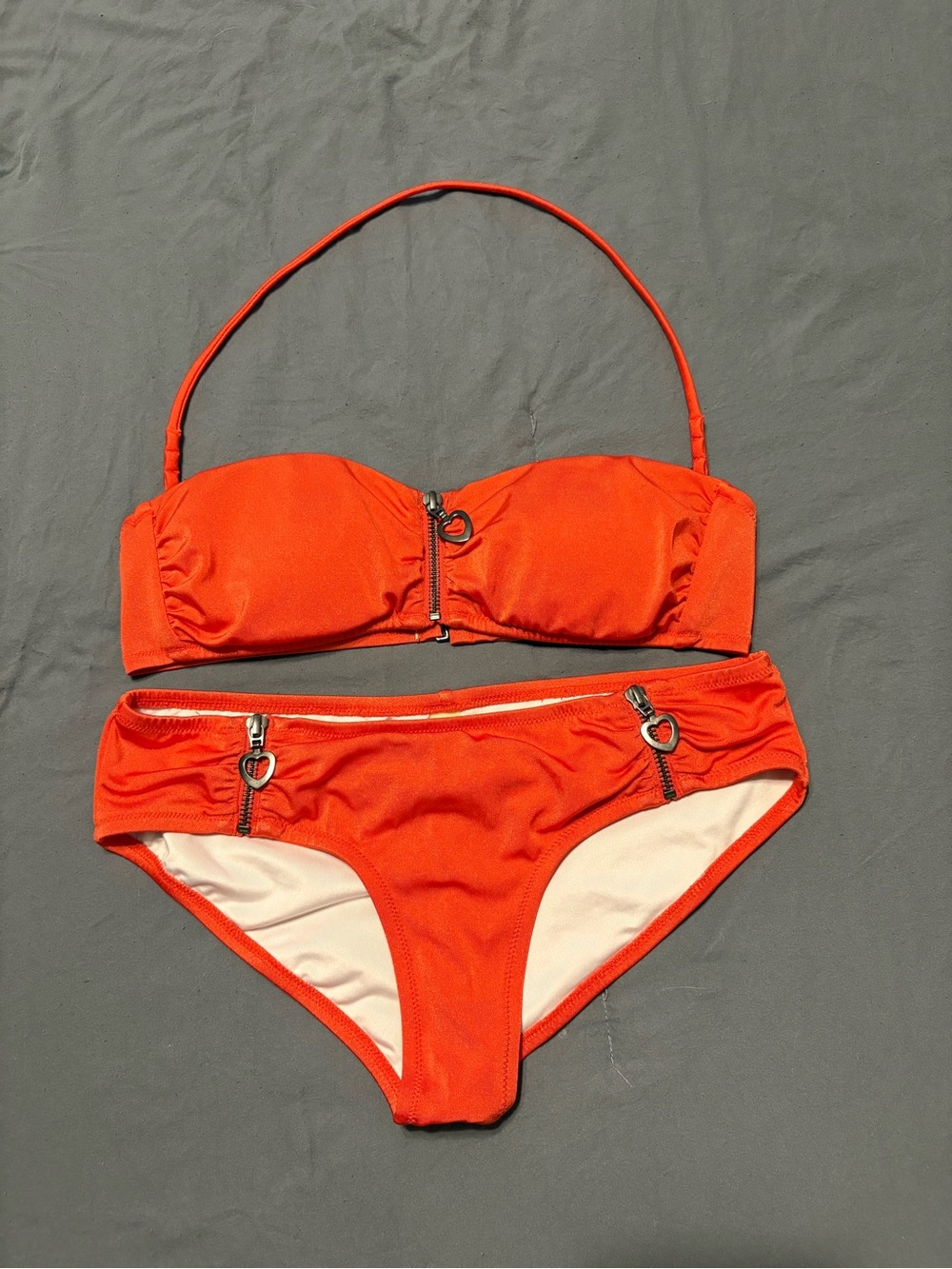 Victoria's Secret Orange Bandeau Bikini with Removable Halter